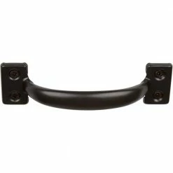 DELANEY HARDWARE 6-1/2 in. Black Barn Door Hardware Square Pull Handle