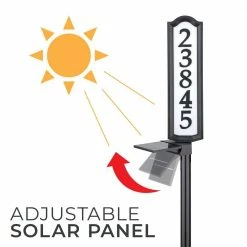 Whitehall Products Solar Solutions 40.5 in. x 4.75 in. Aurora Solar LED Address Post -Whitehall Products Store black whitehall products custom signs 14342 44 1000