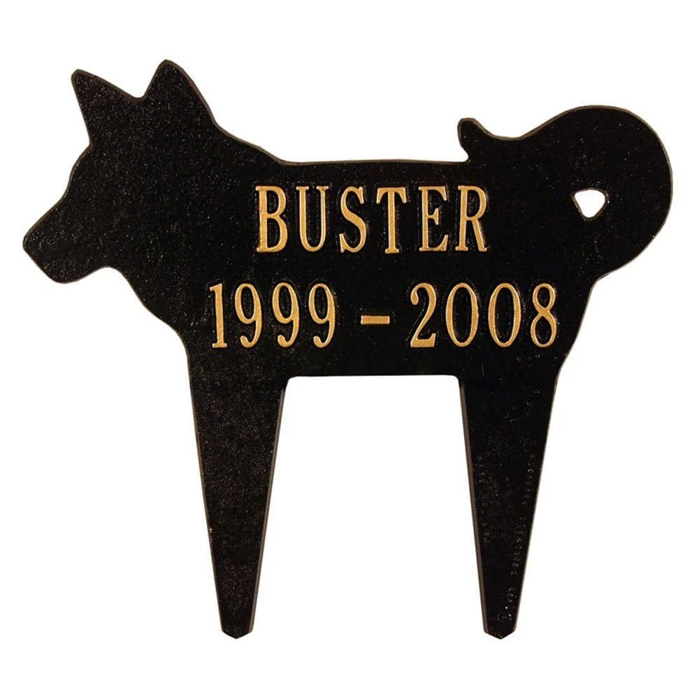 Whitehall Products Black/Gold Two Line Lawn Silhouette Dog Marker 3 Whitehall Products Black/Gold Two Line Lawn Silhouette Dog Marker
