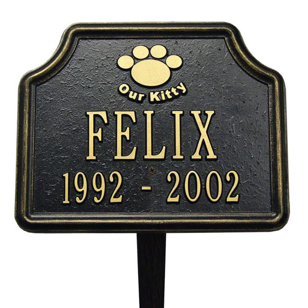 Whitehall Products Black/Gold Our Kitty Cat Paw Two Line Lawn Marker 3 Whitehall Products Black/Gold Our Kitty Cat Paw Two Line Lawn Marker