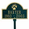 Whitehall Products Pet Paw Mini Arch Black/Gold Two Line Lawn Marker -Whitehall Products Store black whitehall products custom signs 5020bg 64 1000