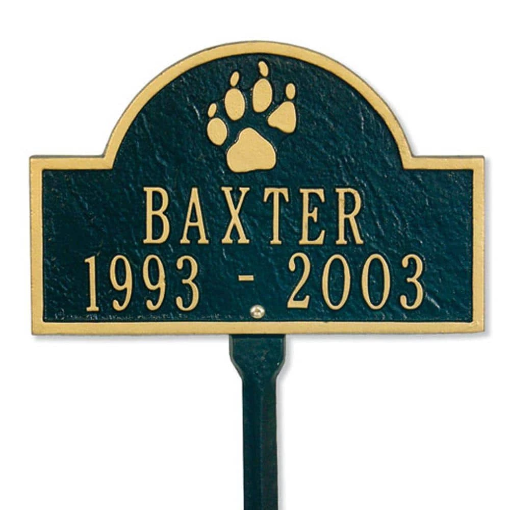 Whitehall Products Pet Paw Mini Arch Black/Gold Two Line Lawn Marker 3 Whitehall Products Pet Paw Mini Arch Black/Gold Two Line Lawn Marker