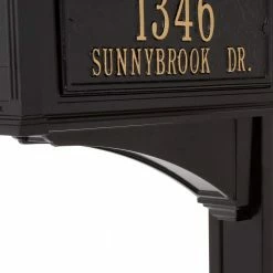 Whitehall Products Balmoral Black Streetside Monogram Mailbox Package -Whitehall Products Store blacks whitehall products mailboxes with post 16236 1d 1000