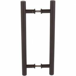 DELANEY HARDWARE 15-3/4 in. Bronze Barn Door Hardware Double Sided Round Pull Handle