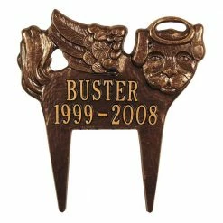 Whitehall Products Antique Copper Angel-Dog Pet Memorial