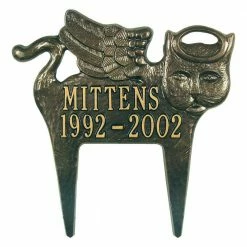Whitehall Products Bronze/Gold Angel-Cat Pet Memorial