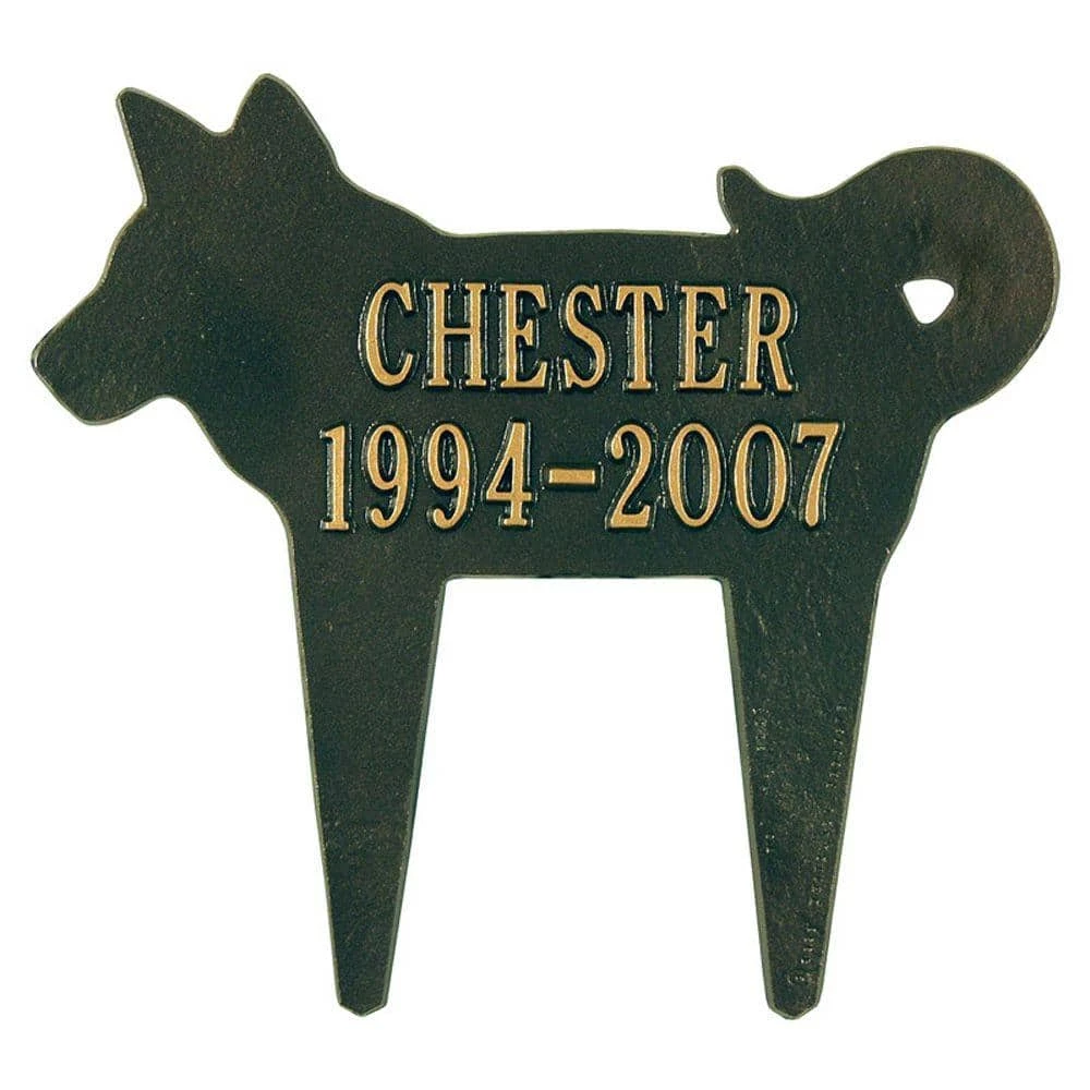 Whitehall Products Bronze/Gold Two Line Lawn Silhouette Dog Marker 3 Whitehall Products Bronze/Gold Two Line Lawn Silhouette Dog Marker