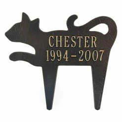 Whitehall Products Bronze/Gold Two Line Lawn Silhouette Cat Marker