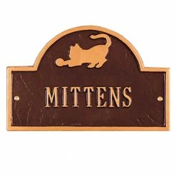 Whitehall Products Pet Cat Mini Arch Antique Copper One Line Wall Marker