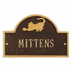 Whitehall Products Pet Cat Mini Arch Bronze/Gold One Line Wall Marker
