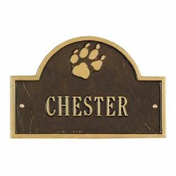 Whitehall Products Pet Paw Mini Arch Bronze/Gold One Line Wall Marker