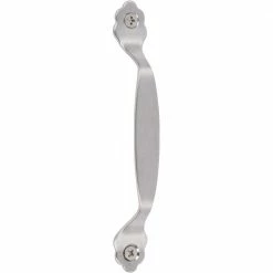 DELANEY HARDWARE 5-1/4 in. Brushed Steel Barn Door Hardware Clover Pull Handle