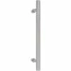 DELANEY HARDWARE 15-3/4 in. Brushed Steel Barn Door Hardware Round Pull Handle