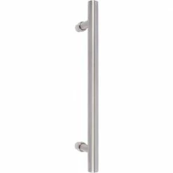 DELANEY HARDWARE 15-3/4 in. Brushed Steel Barn Door Hardware Round Pull Handle