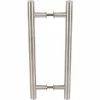 DELANEY HARDWARE 15-3/4 in. Brushed Steel Barn Door Hardware Double Sided Round Pull Handle