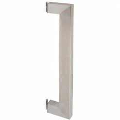 DELANEY HARDWARE 17 in. Brushed Steel Barn Door Hardware Single Sided Square Pull Handle