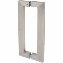 DELANEY HARDWARE 17 in. Brushed Steel Barn Door Hardware Double Sided Square Pull Handle