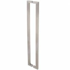 DELANEY HARDWARE 5 ft. Brushed Steel Barn Door Hardware Double Sided Square Pull Handle