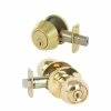 DELANEY HARDWARE Fairfield Classic Style Polished Brass Round Shape Entry Door Knob and Single Cylinder Deadbolt Combo Pack Keyed Alike -Whitehall Products Store delaney hardware door lock combo packs kr3003 64 1000