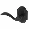 DELANEY HARDWARE Sandcast Tiara Aged Black Single Dummy Left Hand Door Lever with Curved Backplate -Whitehall Products Store delaney hardware dummy door handles 695609cl 64 1000