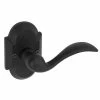 DELANEY HARDWARE Sandcast Tiara Aged Black Single Dummy Right Hand Door Lever with Curved Backplate -Whitehall Products Store delaney hardware dummy door handles 695609cr 64 1000