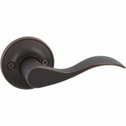 DELANEY HARDWARE Callan Bennett Edged Oil Rubbed Bronze Left-Handed Dummy Door Lever