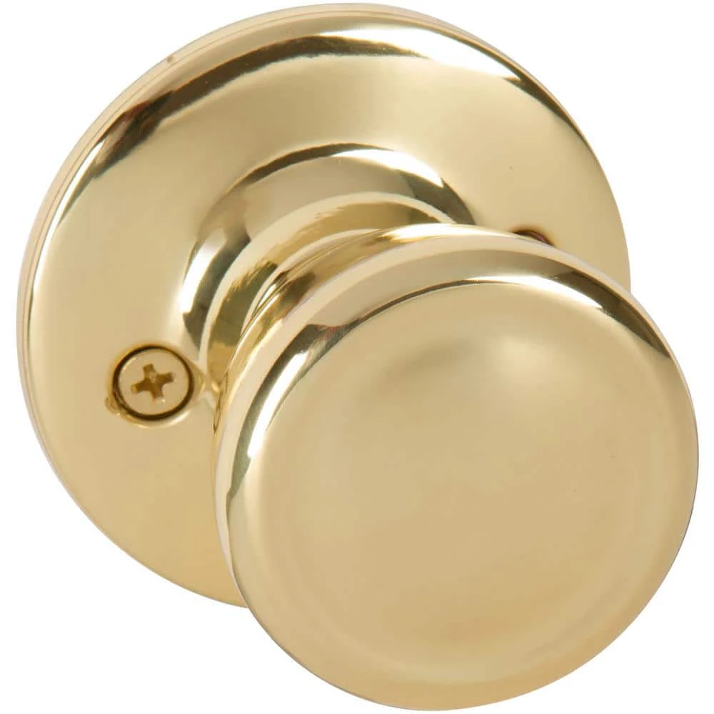 DELANEY HARDWARE Brayden Classic Style Polished Brass Tulip Single Dummy Door Knob 3 DELANEY HARDWARE Brayden Classic Style Polished Brass Tulip Single Dummy Door Knob