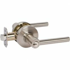DELANEY HARDWARE RD Series Contemporary Style Satin Nickel Straight Entry Door Handle