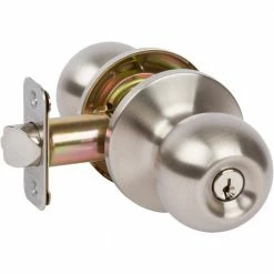 DELANEY HARDWARE Belton Classic Style Stainless Steel Round Entry Door Knob