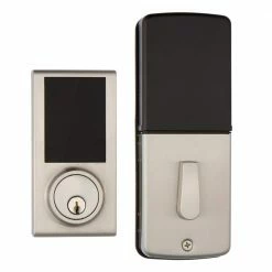 DELANEY HARDWARE Satin Nickel Touchscreen ZWave Smartlock Single Cylinder Deadbolt