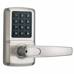 DELANEY HARDWARE Single Cylinder Satin Nickel Digital Door Handle with Milton Right-Handed