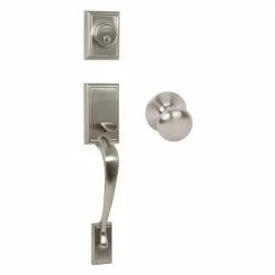 DELANEY HARDWARE Kellington Satin Nickel Single Cylinder Deadbolt Entry Door Handleset