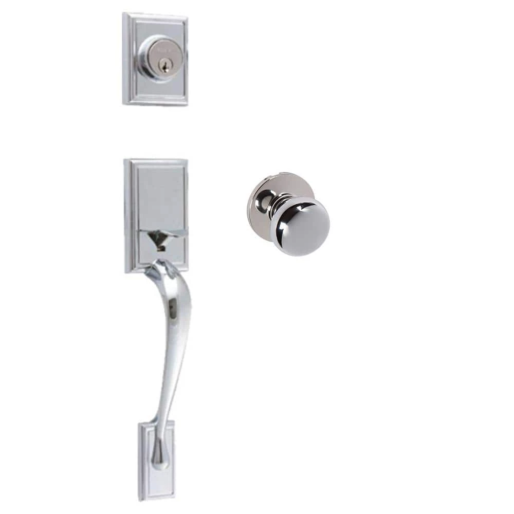DELANEY HARDWARE Kellington Polished Chrome Single Cylinder Deadbolt Entry Door Handleset 3 DELANEY HARDWARE Kellington Polished Chrome Single Cylinder Deadbolt Entry Door Handleset