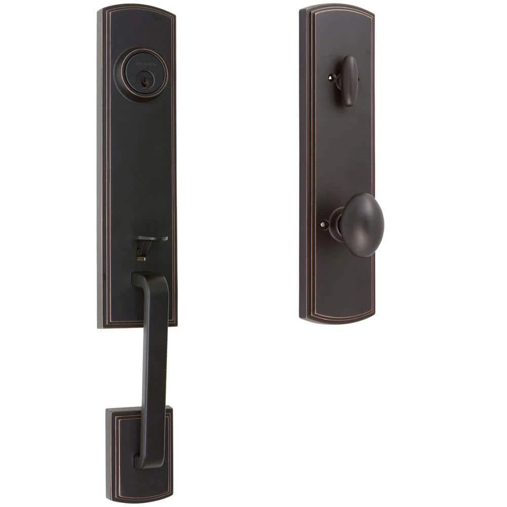 DELANEY HARDWARE Italian Collection Briona Single Cylinder Edged Bronze Door Handleset with Canova Interior Right-Hand 3 DELANEY HARDWARE Italian Collection Briona Single Cylinder Edged Bronze Door Handleset with Canova Interior Right-Hand