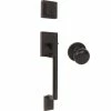 DELANEY HARDWARE Avino Black Single Cylinder Deadbolt Entry Door Handleset