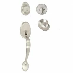 DELANEY HARDWARE Tralee Satin Nickel Single Cylinder Deadbolt Entry Door Handleset