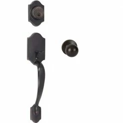 DELANEY HARDWARE Wicklow Tuscany Bronze Single Cylinder Deadbolt Entry Door Handleset