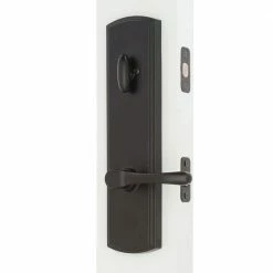 DELANEY HARDWARE Italian Collection Briona Single-Cylinder Black Door Handleset with Artino Interior Left-Hand -Whitehall Products Store delaney hardware lever handlesets 374104ar lh 40 1000