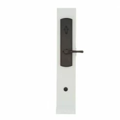 DELANEY HARDWARE Italian Collection Briona Single-Cylinder Black Door Handleset with Artino Interior Left-Hand