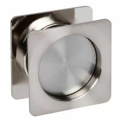 DELANEY HARDWARE Contemporary Square Satin Nickel Hall, Closet Sliding Passage Pocket Door Lock