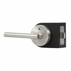 DELANEY HARDWARE Contemporary Collection Cira Satin Nickel Bed/Bath Door Handle