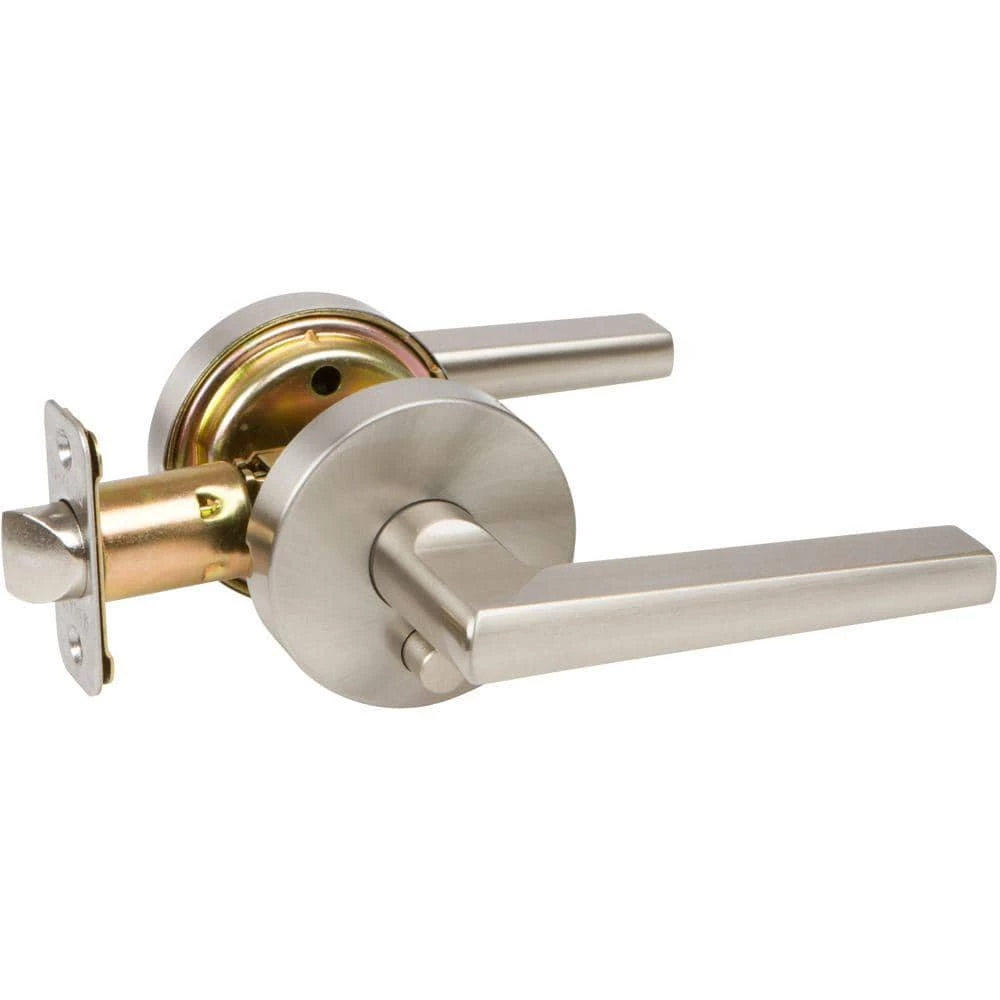 DELANEY HARDWARE Contemporary Collection Vida Satin Nickel Bed/Bath Door Handle 3 DELANEY HARDWARE Contemporary Collection Vida Satin Nickel Bed/Bath Door Handle