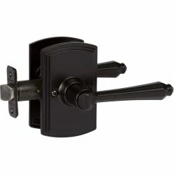 DELANEY HARDWARE Italian Collection Florini Black Bed/Bath Door Handle