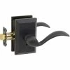 DELANEY HARDWARE Sandcast Tiara Aged Black Privacy Bed/Bath Door Handle with Square Backplate -Whitehall Products Store delaney hardware privacy door handles 692609sr 64 1000