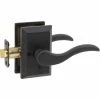 DELANEY HARDWARE Sandcast Rhonda Aged Black Privacy Bed/Bath Right Hand Door Handle with Square Backplate -Whitehall Products Store delaney hardware privacy door handles 692709sr 64 1000