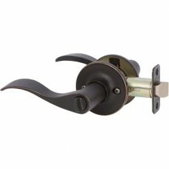 DELANEY HARDWARE Callan Bennett Edged Oil Rubbed Bronze Bed/Bath Door Handle