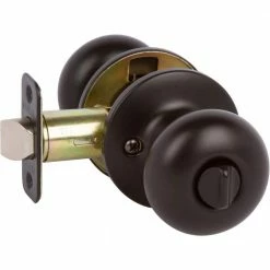 DELANEY HARDWARE Saxon Black Bed/Bath Door Knob
