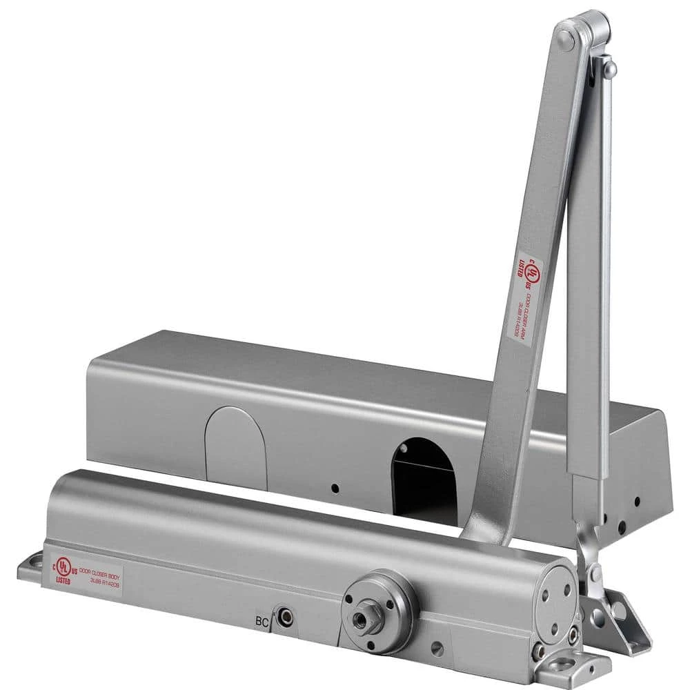 DELANEY HARDWARE Medium to Heavy Duty Grade-1 Cast Iron Body Gray Finish Commercial Door Closer with Delay Action 3 DELANEY HARDWARE Medium to Heavy Duty Grade-1 Cast Iron Body Gray Finish Commercial Door Closer with Delay Action