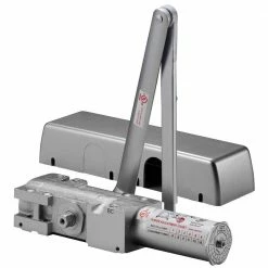 DELANEY HARDWARE Heavy Duty Grade 1 Cast Iron Body Aluminum Finish Commercial Door Closer