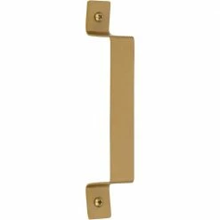 DELANEY HARDWARE 7-3/4 in. Satin Brass Barn Door Hardware Flat Square Pull Handle
